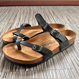 Birkenstock Mayari Birko-Flor Black Leather Sandal
